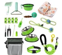 PupLuxe Puppy Starter Kit, Green, 22 Pieces, Ideal for Dog Training, Perfect for New and Experienced Owners