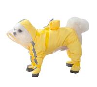 Pupmist Full Coverage Small Dog Raincoat, Waterproof with Four-Leg Protection, Ideal for Teddy Bears, Includes Waterproof Mini Backpack (Yellow, Medium(Suggest Weight 5.5-8.8lb))
