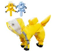 PupMist Small Dog Raincoat with Legs, Ideal for Teddy Bears, Waterproof Full Coverage with Mini Backpack, Reflective Hoodie and Detachable Tail (Yellow, Medium(Suggest Weight 5.5-8.8lb))