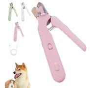 Pupnourish Nail Trimmer, 2 in 1 Nail Clipper and Grinder, Feature LED Light to Visualize Blood Lines, Dust Cover Collects Nail and Low Noise Rechargeable, for Most Animals (pink)