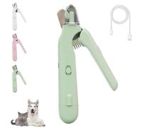 Pupnourish Nail Trimmer, 2 in 1 Nail Clipper and Grinder with Light, The Safe Electric Dog Clippers, Suitable for All Body Types (Green)