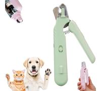 Pupnourish Nail Trimmer 2-in-1 - Rechargeable Dog Nail Clipper & Grinder with LED Light & Safety Guard, Low Noise Pet Grooming Tool for Cats/Dogs (Green)