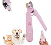 Pupnourish Nail Trimmer 2-in-1 - Rechargeable Dog Nail Clipper & Grinder with LED Light & Safety Guard, Low Noise Pet Grooming Tool for Cats/Dogs (Pink)