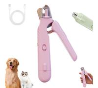Pupnourish Nail Trimmer - Pupnourish Nail Clippers, 2 in 1 Dog Nail Trimmer with Light and Guard, Electric Dog Nails Clippers for Dogs Nail Grinders Rechargeable (Pink)