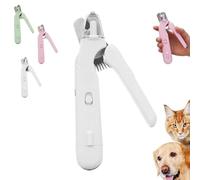 Pupnourish Nail Trimmer, Pupnourish Nail Clippers, 2 in 1 Nail Clipper and Grinder with Light, Precise Cat & Dog(White)