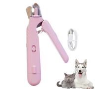Pupnourish Nail Trimmer, The Safetrim by Pupnourish, 2 in 1 Dog Nail Clipper and Nail Grinder with LED Lights, Quiet Rechargeable Nails & Claws Trimmer for Small, Medium, Large Dogs & Cats (Pink)