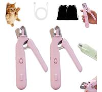 Pupnourish Nail Trimmer, The SafeTrim By PupNourish, 2 in 1 Dog Nail Grinder & Clippers with LED Lights, Splash Guard, Quiet, USB Charging Trimmer Supplies for Small Medium Large Dogs Cats (Green*2)