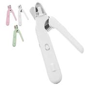 Pupnourish Nail Trimmer, The Safetrim by Pupnourish,2 in 1 Nail Clipper and Grinder with Light,Rechargeable,for Most Animals,Nail Trimmers for Dogs with Guard (White)