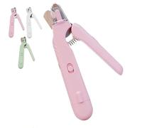 Pupnourish Nail Trimmer, The Safetrim by Pupnourish,2 in 1 Nail Clipper and Grinder with Light,Rechargeable,for Most Animals,Nail Trimmers for Dogs with Guard (Pink)