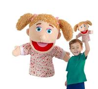 Puppets for Kids - Educational 10in Plush Father Figure, Storytelling Imaginative Pretend Play Toy, Soft Fabric Hand Character, Teaching Preschool Tool with Movable Mouth | Family Themed Kind