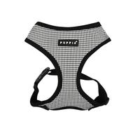 Puppia Amatus Dog Harness A (Over-The-Head) Fashionable Houndstooth Pattern Spring Summer Harness for Small and Medium Dogs, Black, Small
