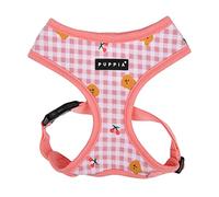 Puppia Baba Overhead Dog Harness, No Choke, No Pull, Adjustable Chest Strap, Walking Training for Small and Medium Dogs, Indian Pink, M