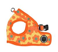 Puppia Bacopas Dog Vest Harness B (Step-in) Fashionable Flower Pattern Spring Summer Harness for Small and Medium Dogs, Orange, Medium