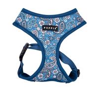 Puppia Cynthia Dog Harness A (Over-The-Head) Fashionable Paisley Pattern Spring Summer Harness for Small and Medium Dogs, Blue, Large