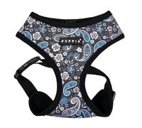 Puppia Cynthia Dog Harness A (Over-The-Head) Fashionable Paisley Pattern Spring Summer Harness for Small and Medium Dogs, Black, Medium