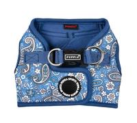 Puppia Cynthia Dog Vest Harness B (Step-in) Fashionable Paisley Pattern Spring Summer Harness for Small and Medium Dogs, Blue, Large