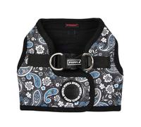Puppia Cynthia Dog Vest Harness B (Step-in) Fashionable Paisley Pattern Spring Summer Harness for Small and Medium Dogs, Black, X-Large