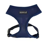 Puppia Dog Harness small dog and medium dog harness - Super soft and comfortable in many colours - Also usable as Puppy Harness - Anti Pull Dog Lead, Navy Blue, XXL