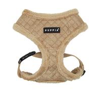 Puppia Douglas Dog Harness Over-The-Head Warm Winter Diamond Pattern Adjustable Chest for Small and Medium Dog, Beige, Medium