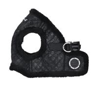 Puppia Douglas Vest Dog Harness Step-in Warm Winter Diamond Pattern for Small and Medium Dog, Black, Large