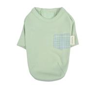 Puppia Eco Pocket T-Shrit Eco-Friendly Made from Recycled Polyester Fabric for Small and Medium Dogs, Green, Small