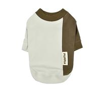 Puppia Eco Two-Tone T-Shirt Eco-Friendly Made from Recycled Polyester Fabric for Small and Medium Dogs, Beige, Medium