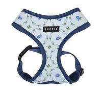 Puppia Florian Overhead Dog Harness, No Choke, No Pull, Adjustable Chest Strap, Walking Training for Small and Medium Dogs, Blue, S