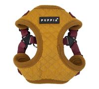 Puppia Irvin Comfort Dog Harness Step-in Warm Winter Diamond Pattern Adjustable Neck and Chest for Small and Medium Dog, Mustard, Small