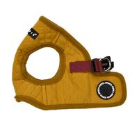 Puppia Irvin Vest Dog Harness Step-in Warm Winter Diamond Pattern for Small and Medium Dog, Mustard, Medium