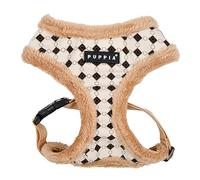 Puppia Jace Dog Harness Head Warm Winter Diamond Pattern Adjustable Chest for Small Medium Dog Beige L