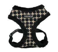 Puppia Jace Dog Harness Head Warm Winter Diamond Pattern Adjustable Chest for Small Medium Dog Black Large