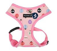 Puppia Lady Beetle Over-The-Head Dog Harness No Choke No Pull Adjustable Chest Belt Walking Training for Small and Medium Dog - Pink - S