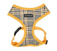 Puppia Lucas Dog Harness A (Over-The-Head) Fashionable Checkered Pattern Spring Summer Harness for Small and Medium Dogs, Yellow, Medium