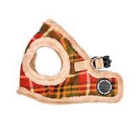 Puppia Norman Vest Dog Harness Step-in Warm Winter Checkered Pattern for Small and Medium Dog, Beige, Small
