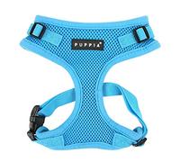 Puppia Ritefit Dog Harness small dog and medium dog harness - Adjustable and Super soft in many colours - Also usable as Puppy Harness - Anti Pull Dog Lead, Sky Blue, XL
