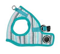 Puppia Theros Dog Vest Harness B (Step-in) Fashionable Striped Pattern Spring Summer Harness for Small and Medium Dogs, Aqua, X-Large