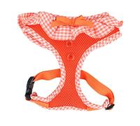 Puppia Vivien Dog Harness small dog - Super soft and comfortable in many colours - Checkered edges - Also usable as Puppy Harness - Anti Pull Dog Lead, Orange, L