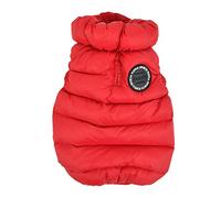 Puppia Winter Ultralight Dog Coat A Waterproof Warmth for Cold Weather Zipper Closure for Small and Medium Dogs, RED, Medium
