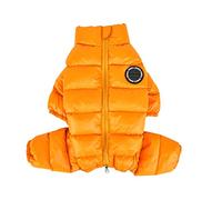 Puppia Winter Ultralight Dog Jumpsuit A Waterproof Warmth for Cold Weather Zipper Closure for Small and Medium Dogs, Mustard, Small