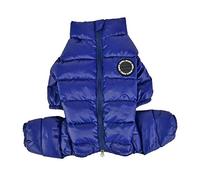 Puppia Winter Ultralight Dog Jumpsuit A Waterproof Warmth for Cold Weather Zipper Closure for Small and Medium Dogs, Navy, Small