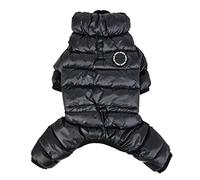 Puppia Winter Ultralight Dog Jumpsuit B Waterproof Warmth for Cold Weather Zipper Closure for Small and Medium Dogs, Black, Small