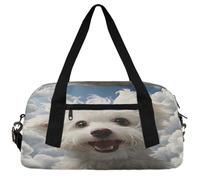 Puppies and Stars Kids Duffle Bag Boys Girls Small Sport Dance Gym Bag for Overnight Travel Weekender Carry On, Dodo Pet Dog, 18.5"L x 9.4"W x 7.8"H