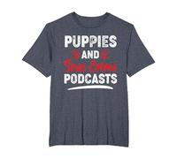 Puppies and True Crime Podcasts Serial Killer True Crime T-Shirt, Men's Big and Tall, Heather Blue, 4X Tall