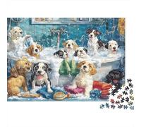 Puppies Bath Time Fun 1000 Pc Extra-thick Cardboard Jigsaw Puzzle Bundle Couple Partners Concentration Training Gift Idea 38x26cm/1000pcs