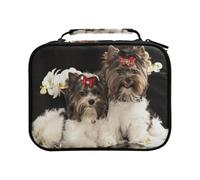 Puppies Beaver Yorkshire Terrier Dog Colored Pencil Bag Large Capacity Pencil Case for Colouring Pencils Pen Bag Marker Organizer