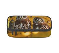 Puppies Dog Print Storage Bag for Business Office, Pencil Case, Pencil Bag Pencil Bag Cosmetic Bags, Cute Brown Cartoon Owls, One Size