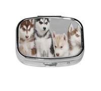Puppies Dogs,Meta Pill Box 2 Compartment Medicine Case,Portable Organizer,Rectangle Meta Portable Organizer Pill Box 2582 Compartment Medicine Case