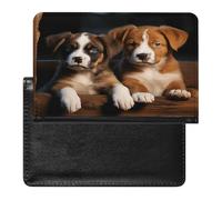 Puppies Dogs Pets Animals Passport Holder Cover Leather Passport Wallet RFID Blocking Travel Wallet Documents Organizer Passport Protector Passport Cover for Men&Women