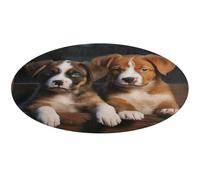 Puppies Dogs Pets Animals Round Area Rug Non-Slip Soft Floor Mat Washable Absorbent Carpet Throw Rugs for Kitchen Bedroom Bathroom Home Decor,24 X 24 Inch