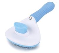Puppies Grooming & Cleaning Thin Slicker Brush for Dogs & Cats | Self Clean Brush for Shedding | Gently Removes Loose Undercoat, Mats and Tangled (Oval Head Slicker)